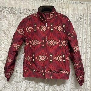 Ariat Burgendy Alamo Print Chimayo Stable Jacket